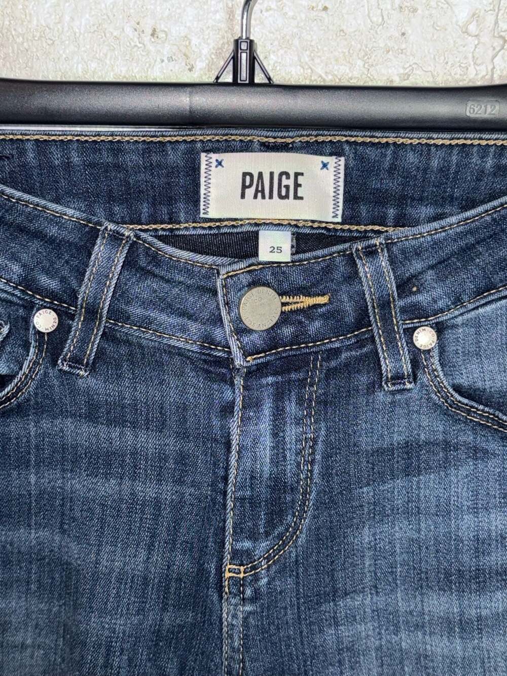 PAIGE Skyline Skinny Jeans Dark Wash Size 25 - Picture 5 of 7
